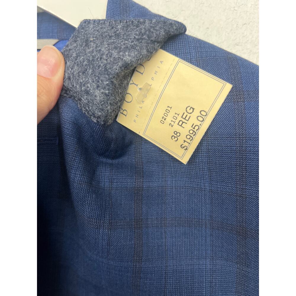 NEW 2 PC SUIT $1995 Canali Sz 38 EU 48 blue check plaid print sport coat blazer - Picture 6 of 13